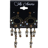 Mi Amore Antiqued AB Finish Drop-Dangle-Earrings Gold-Tone & Brown