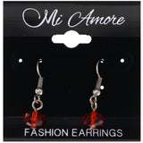 Mi Amore Dangle-Earrings Red/Silver-Tone