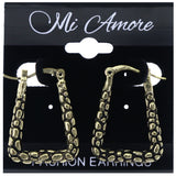 Mi Amore Textured Hoop-Earrings Gold-Tone/Black