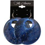 Mi Amore Textured Universe Dangle-Earrings Blue & Silver-Tone