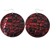 Mi Amore Textured Rose Dangle-Earrings Red & Black