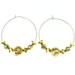 Mi Amore Flower Hoop-Earrings Gold-Tone