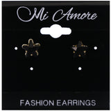 Mi Amore Star Stud-Earrings Black/Silver-Tone