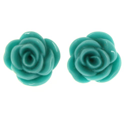 Mi Amore Rose Stud-Earrings Green