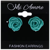 Mi Amore Rose Stud-Earrings Green