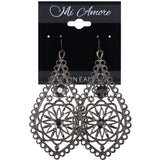 Mi Amore Flower Dangle-Earrings Silver-Tone