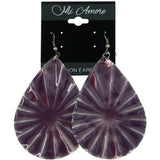 Mi Amore Glitter Dangle-Earrings Purple/Silver-Tone