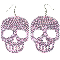 Mi Amore Skull Dangle-Earrings Purple
