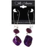 Mi Amore Dangle-Earrings Purple/Silver-Tone