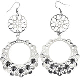 Mi Amore Flower Dangle-Earrings Silver-Tone