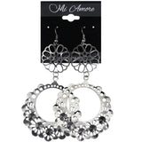 Mi Amore Flower Dangle-Earrings Silver-Tone