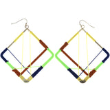 Mi Amore String Art Dangle-Earrings Multicolor/Gold-Tone