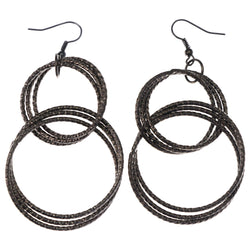 Mi Amore Textured Dangle-Earrings Silver-Tone