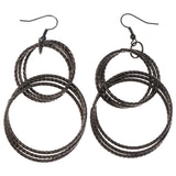 Mi Amore Textured Dangle-Earrings Silver-Tone