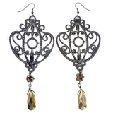 Mi Amore AB Finish Dangle-Earrings Silver-Tone/Yellow