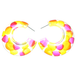 Mi Amore Polka Dot Hoop-Earrings Clear/Multicolor