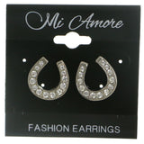 Mi Amore Horse Shoe Stud-Earrings Silver-Tone