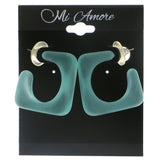 Mi Amore Square Hoop-Earrings Green