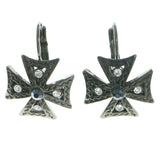 Mi Amore Cross Dangle-Earrings Black