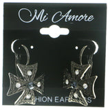 Mi Amore Cross Dangle-Earrings Black