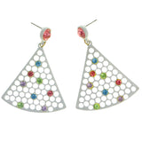 Mi Amore Triangle Drop-Dangle-Earrings White/Multicolor