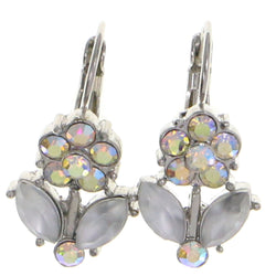 Mi Amore Flower Dangle-Earrings Silver-Tone