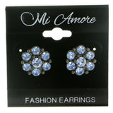 Mi Amore Flower Stud-Earrings Gray/Blue