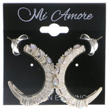 Mi Amore AB Finish Hoop-Earrings Silver-Tone