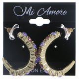 Mi Amore Hoop-Earrings Gold-Tone/Purple