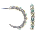 Mi Amore Hoop-Earrings Silver-Tone/Green