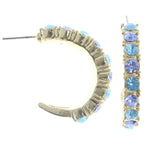 Mi Amore Hoop-Earrings Gold-Tone/Blue