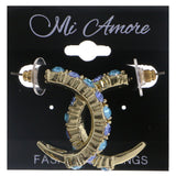 Mi Amore Hoop-Earrings Gold-Tone/Blue