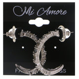 Mi Amore Hoop-Earrings Silver-Tone/Gray