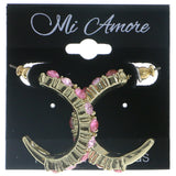 Mi Amore Hoop-Earrings Gold-Tone/Pink