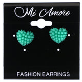 Mi Amore Heart Stud-Earrings Green