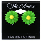 Mi Amore Flower Stud-Earrings Green/Yellow