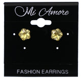 Mi Amore Flower Stud-Earrings Yellow/Silver-Tone