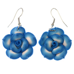 Mi Amore Flower Dangle-Earrings Blue/White