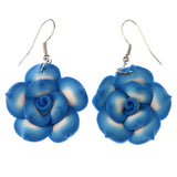 Mi Amore Flower Dangle-Earrings Blue/White
