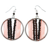 Mi Amore String Art Dangle-Earrings Pink/Brown