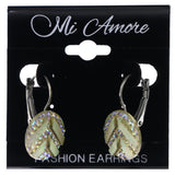 Mi Amore AB Finish Dangle-Earrings White/Silver-Tone