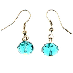Mi Amore Faceted Dangle-Earrings Blue/Silver-Tone