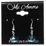 Mi Amore Faceted Dangle-Earrings Blue/Silver-Tone