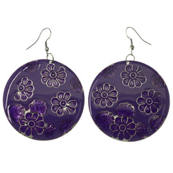 Mi Amore Flower Dangle-Earrings Purple
