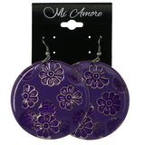 Mi Amore Flower Dangle-Earrings Purple