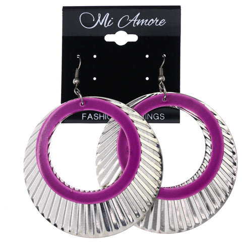 Mi Amore Dangle-Earrings Silver-Tone/Purple