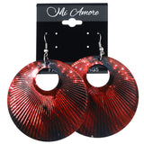 Mi Amore Universe Dangle-Earrings Red/Silver-Tone