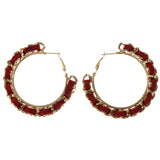 Mi Amore Hoop-Earrings Red/Gold-Tone