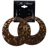 Mi Amore Paint Splatter Dangle-Earrings Brown/Gold-Tone