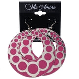 Mi Amore Retro Dangle-Earrings Pink/Silver-Tone